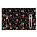 White And Orange Aboriginal Art Print Placemat