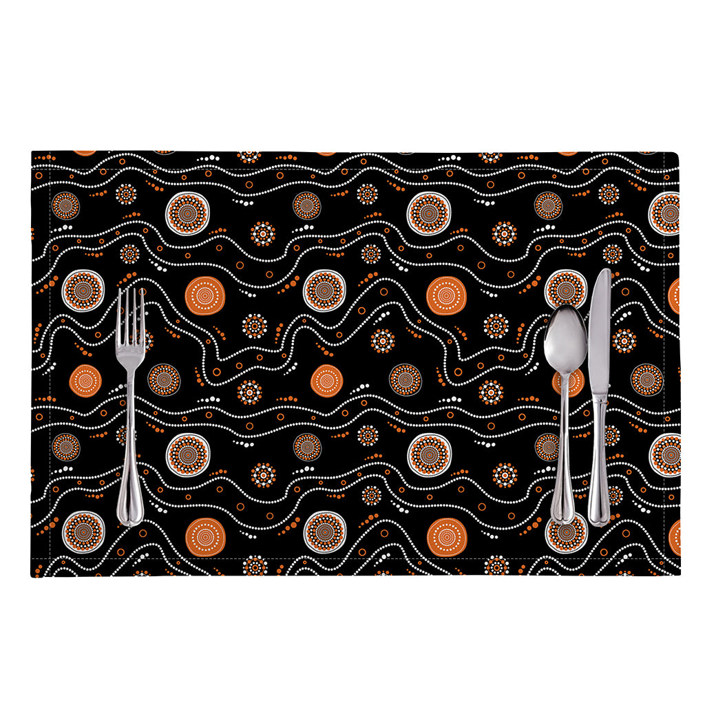 White And Orange Aboriginal Art Print Placemat