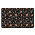 White And Orange Aboriginal Art Print Polyester Doormat
