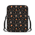 White And Orange Aboriginal Art Print Rectangular Crossbody Bag