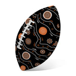 White And Orange Aboriginal Art Print Rugby Ball