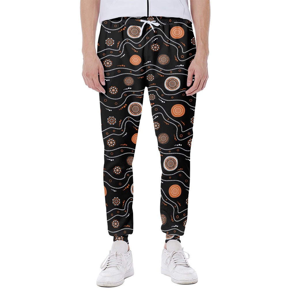 White And Orange Aboriginal Art Print Scuba Joggers