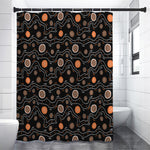 White And Orange Aboriginal Art Print Shower Curtain