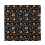 White And Orange Aboriginal Art Print Silk Bandana