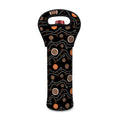 White And Orange Aboriginal Art Print Single Neoprene Wine Tote