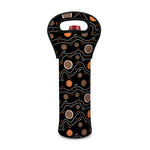 White And Orange Aboriginal Art Print Single Neoprene Wine Tote