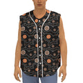 White And Orange Aboriginal Art Print Sleeveless Baseball Jersey
