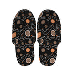 White And Orange Aboriginal Art Print Slippers