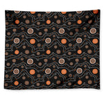 White And Orange Aboriginal Art Print Tapestry