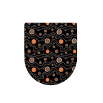 White And Orange Aboriginal Art Print Toilet Lid Cover