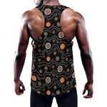 White And Orange Aboriginal Art Print Training Tank Top