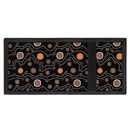 White And Orange Aboriginal Art Print Trifold Wallet
