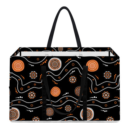 White And Orange Aboriginal Art Print Utility Tote Bag