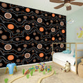 White And Orange Aboriginal Art Print Wall Sticker