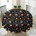 White And Orange Aboriginal Art Print Waterproof Round Tablecloth