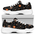 White And Orange Aboriginal Art Print White Chunky Shoes