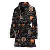 White And Orange Aboriginal Art Print Women's Bathrobe