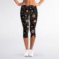 White And Orange Aboriginal Art Print Women's Capri Leggings