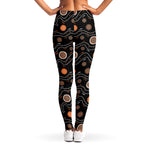 White And Orange Aboriginal Art Print Women's Leggings