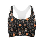 White And Orange Aboriginal Art Print Women's Sports Bra