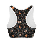 White And Orange Aboriginal Art Print Women's Sports Bra