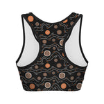 White And Orange Aboriginal Art Print Women's Sports Bra