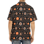 White And Orange Aboriginal Dot Print Aloha Shirt