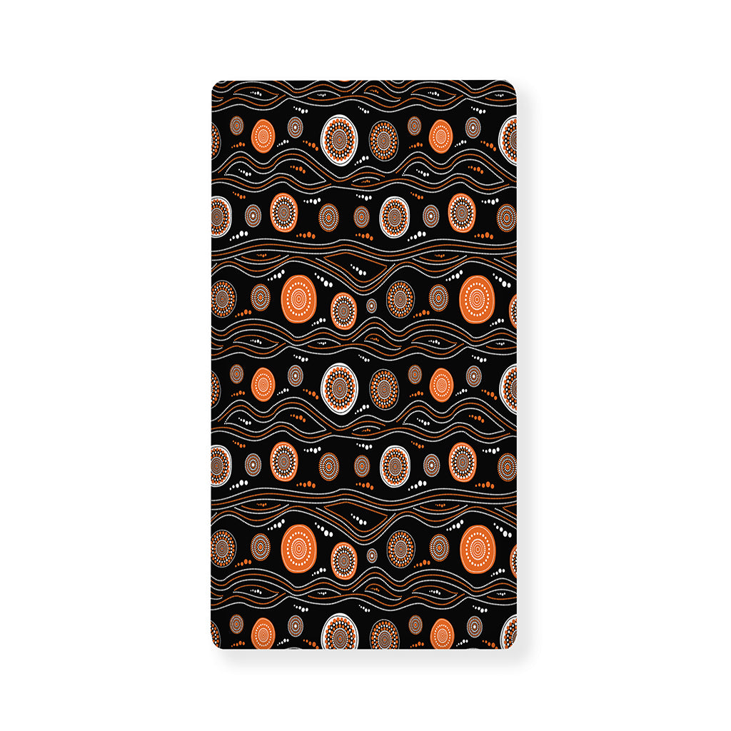 White And Orange Aboriginal Dot Print Baby Crib Sheet
