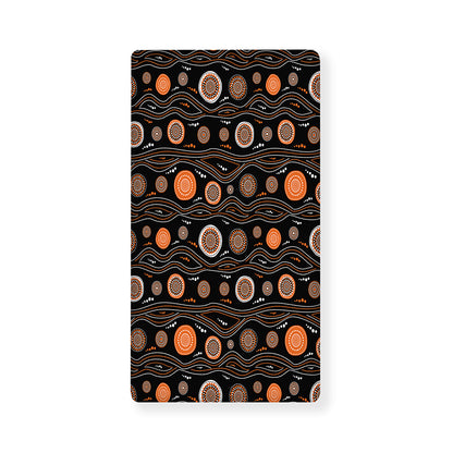 White And Orange Aboriginal Dot Print Baby Crib Sheet