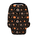 White And Orange Aboriginal Dot Print Baby Seat Cover