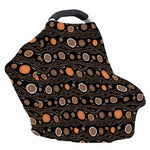White And Orange Aboriginal Dot Print Baby Seat Cover