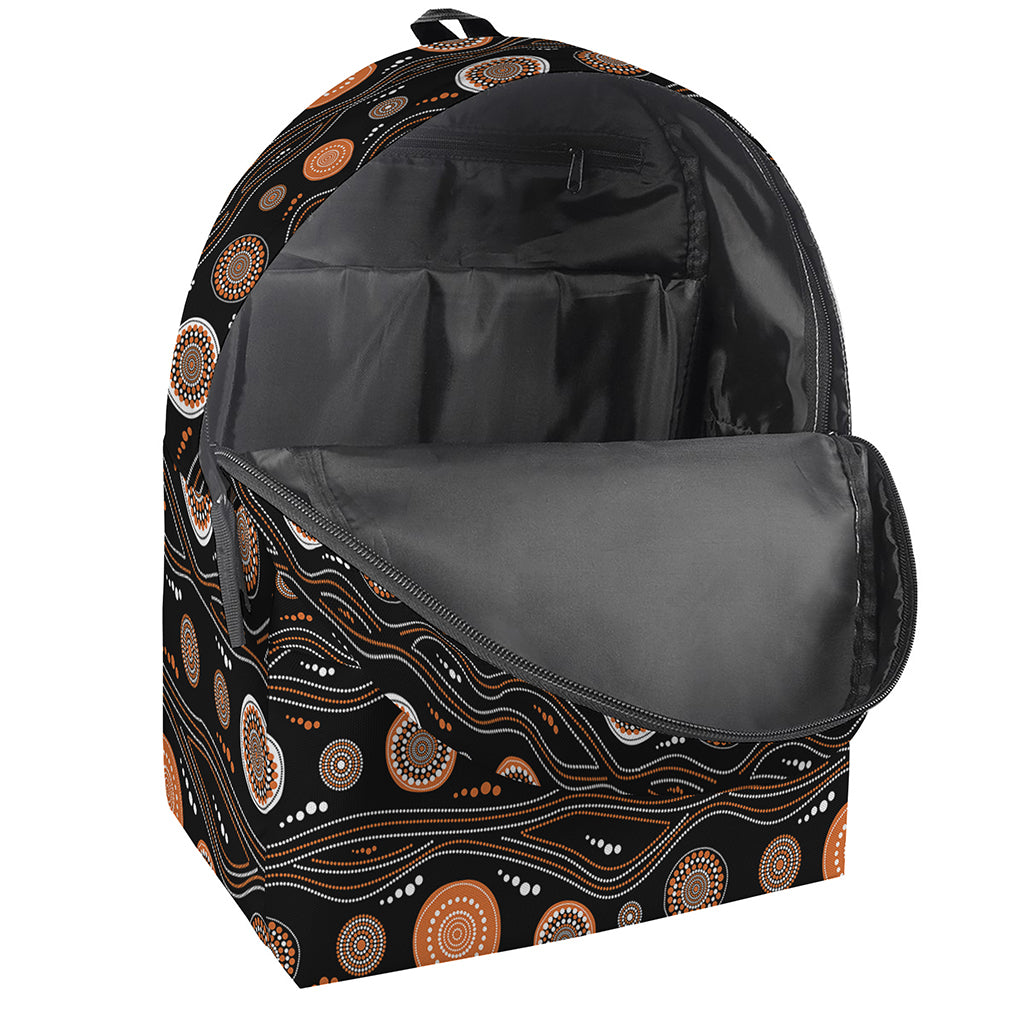 White And Orange Aboriginal Dot Print Backpack