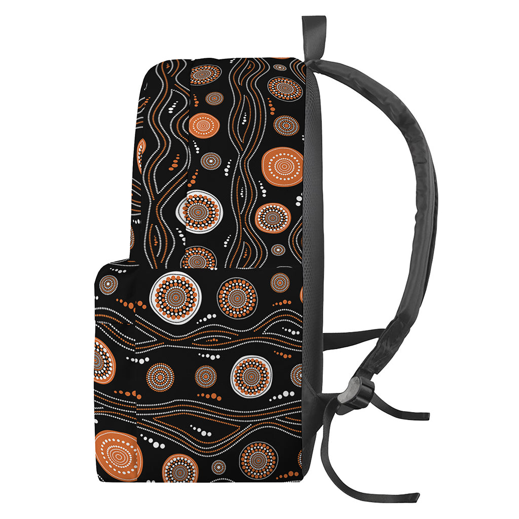 White And Orange Aboriginal Dot Print Backpack