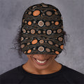 White And Orange Aboriginal Dot Print Baseball Cap