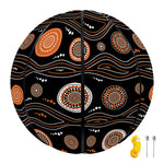 White And Orange Aboriginal Dot Print Basketball