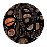 White And Orange Aboriginal Dot Print Basketball