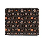 White And Orange Aboriginal Dot Print Bifold Wallet