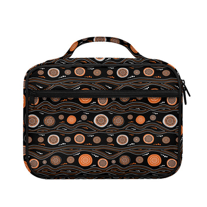 White And Orange Aboriginal Dot Print Briefcase Bible Bag