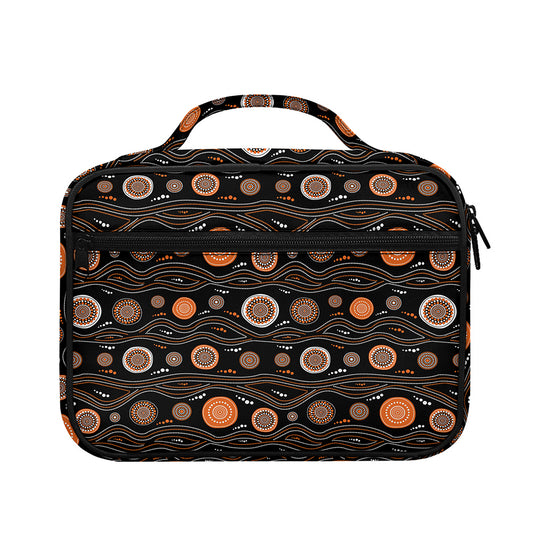 White And Orange Aboriginal Dot Print Briefcase Bible Bag