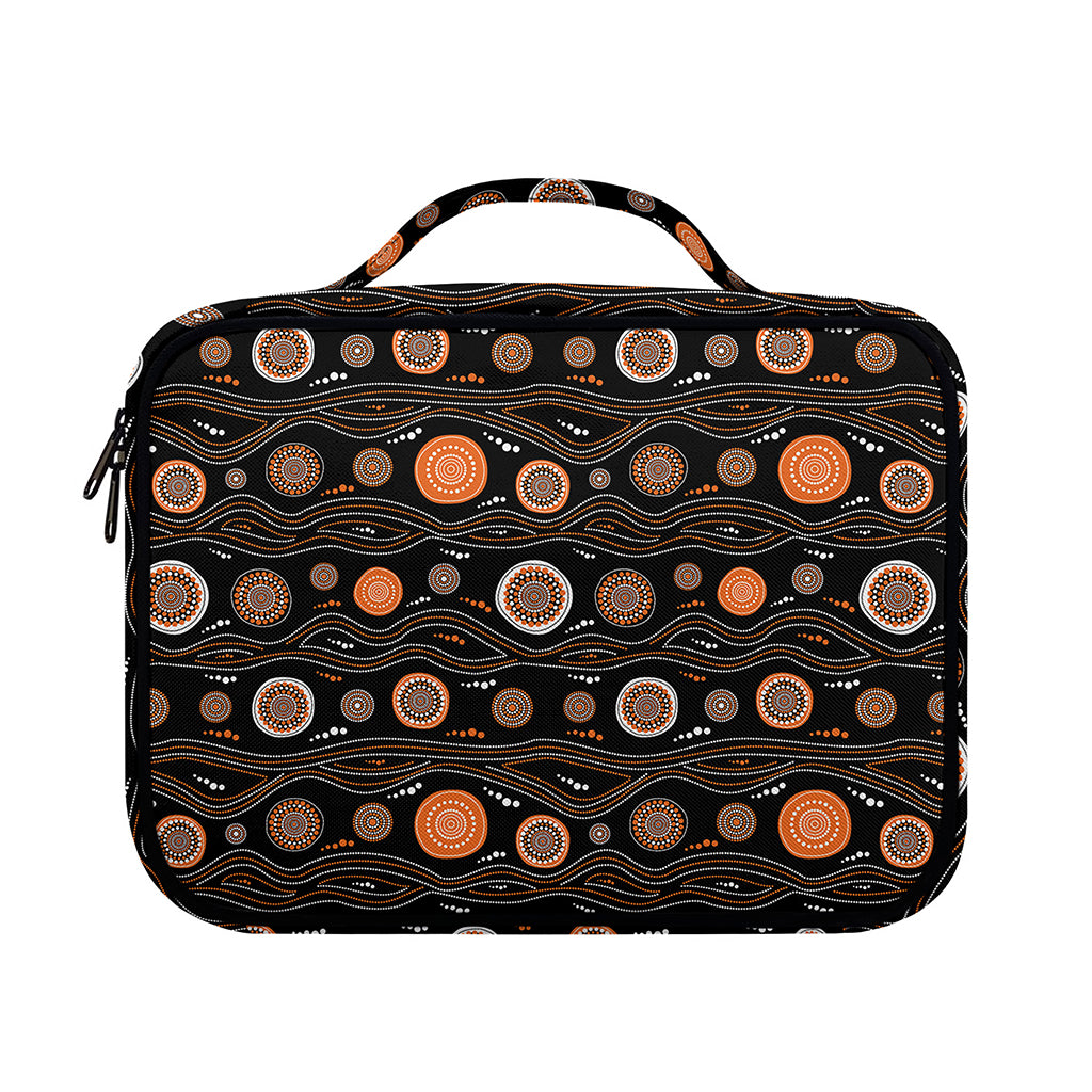 White And Orange Aboriginal Dot Print Briefcase Bible Bag