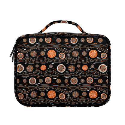 White And Orange Aboriginal Dot Print Briefcase Bible Bag