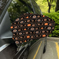 White And Orange Aboriginal Dot Print Car Side Mirror Covers