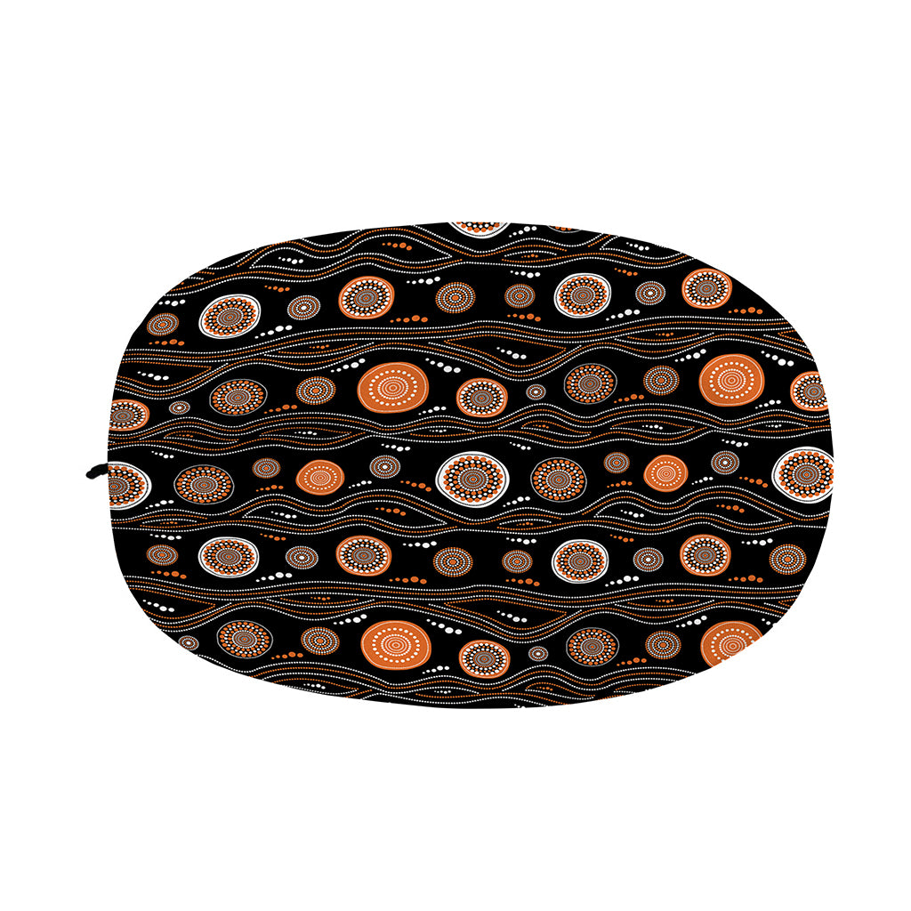 White And Orange Aboriginal Dot Print Car Side Mirror Covers