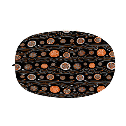 White And Orange Aboriginal Dot Print Car Side Mirror Covers