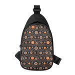 White And Orange Aboriginal Dot Print Chest Bag