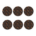 White And Orange Aboriginal Dot Print Coaster Set