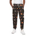 White And Orange Aboriginal Dot Print Cotton Sweatpants