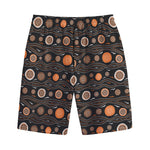 White And Orange Aboriginal Dot Print Cotton Shorts