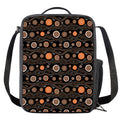 White And Orange Aboriginal Dot Print Crossbody Lunch Bag