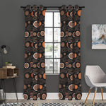 White And Orange Aboriginal Dot Print Curtain